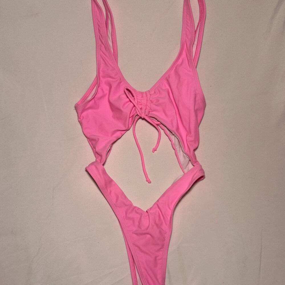 BoutineLA Pink Cut-Out One Piece